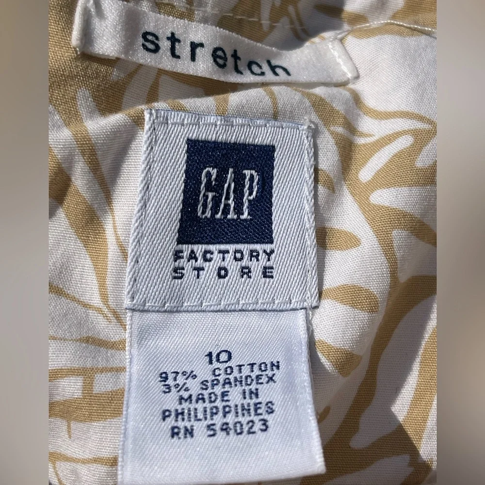GAP Strapless Cream and Khaki Dress Size 10 - Picture 5 of 9